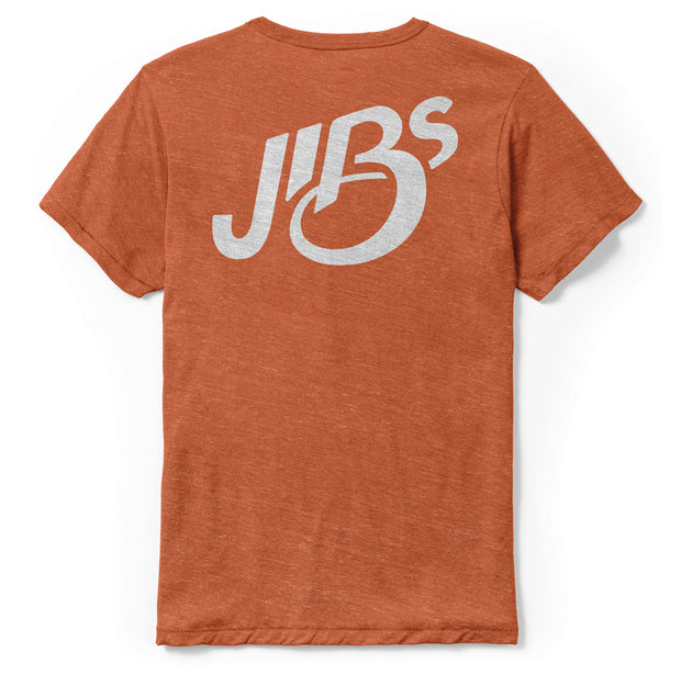 JIBS Short Sleeve Legacy T-Shirt JIBS Logo on Back (Orange/White)