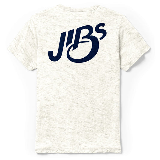 JIBS Short Sleeve Legacy T-Shirt JIBS Logo on Back (White/Navy)